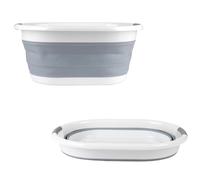 Beldray LA034816 Collapsible Laundry Basket - 37L Clothes Basket, Folds Flat For Compact Storage, Carry Handles, Plastic Laundry Hamper, Storage & Tidy Organiser, Ideal for Washing and Drying, Grey