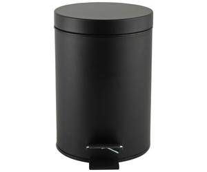 Beldray LA038098BLKFEU7 Bathroom Pedal Bin ? Small Round Stainless Steel Sanitary Waste Bin For Bedroom, Office, Kitchen, Toilet, Soft Close Rubbish