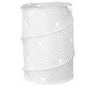 Beldray LA059390CVNFEU7 Pop-Up Laundry Hamper - Collapsible Laundry Basket with 105 L Capacity, Freestanding Clothes Hamper with Toggles to Secure, Large Storage Solution, Pop-Up Assembly, Grey/White