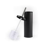 Beldray LA059451BLKFEU7 Toilet Brush and Holder Set - Bathroom Toilet Bowl Cleaning Brush with Stiff Bristles Hygiene Holder with Lid Slim for Easy