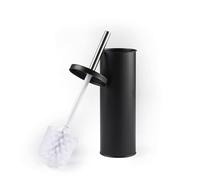 Beldray LA059451BLKFEU7 Toilet Brush and Holder Set - Bathroom Toilet Bowl Cleaning Brush with Stiff Bristles Hygiene Holder with Lid Slim for Easy Storage Black