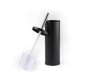 Beldray LA059451BLKFEU7 Toilet Brush and Holder Set - Bathroom Toilet Bowl Cleaning Brush with Stiff Bristles Hygiene Holder with Lid Slim for Easy