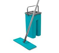 Beldray LA067234EU Mop and Bucket Set - Squeeze Mop Bucket, Wet & Dry Compartments, 2.5L Capacity & Built-In Wringer, Dirt Removing Scraper, Microfibre Flat Mop Head For Hard Floors, Easy Storage