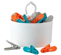 Beldray® LA081759EU7 24 Ultra Grip Clothes Pegs and Basket, Assorted Colours