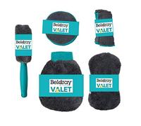 Beldray LA082190EU7 9 Piece Car Cleaning Set, Includes Wheel Brush, Soft Cleaning Pads, Polishing Mitt and Dusting Cloth, Interior/Exterior Car Cleaning Kit, Collect & Trap Dirt, Use Wet or Dry, Black