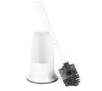 Beldray LA084538UFEU7 Antibac Bathroom Toilet Brush And Holder - Treated with Zinc Pyrithione To Prevent Bacteria Build Up, Non-Scratch Silicone Bristles, Built-In Hygienic Rim Cleaner, Easy Store