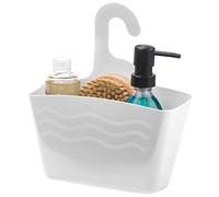 Beldray LA085078WHTTS Shower Basket With Hook Hanger - Space Saving Bathroom Organiser for Toiletries, Shampoo Holder, No Drilling Shelf, Rustproof, White