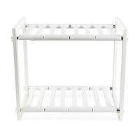 Beldray LA085153EU7 Under Sink Storage Rack, 2 Tiers with Adjustable and Expandable Shelves, Cupboard Organiser for Kitchens and Bathrooms, White