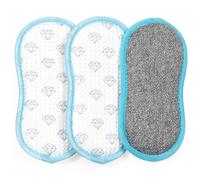 Beldray LA086372UFEU7 AntiBac Cleaning Pads - 3 Pack Crystal Clean Scrubbing Pads, Streak Free Shine
