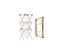 Beldray LA089397GRYEU7 Foldable Clothes Drying Rack - 3 Tier Indoor Laundry Airer, Non-Slip, Fold Out Hanger Hooks, Sturdy Steel Frame 7kg Max Load