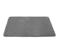 Beldray MFBEL22511GRYEU7 Chevron Embroidered Memory Foam Bath Shower Mat, Anti-Slip Backing, Machine Washable, 50 x 80 cm, Comfortable Supersoft Memory Foam Fleece, Machine Washable, Charcoal Grey