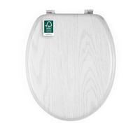 Beldray Oak Wooden Effect Toilet Seat - Classic Design, Easy to Fit & Remove, Fits Most Standard Sized Toilets, Seat Size 37 x 43 cm(w x d), Lid Size 34 x 41.5cm Easy Clean, Durable Zinc Hinges