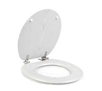 Beldray Oak Wooden Effect Toilet Seat - Classic Design, Easy to Fit & Remove, Fits Most Standard Sized Toilets, Seat Size 37 x 43 cm(w x d), Lid Size 34 x 41.5cm Easy Clean, Durable Zinc Hinges