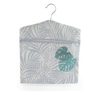 Beldray Palm Leaf Print Peg Bag - Hang on Line, Peg Organisation, Easy Hanging Hook for Storage, Holds up to 100 Peg Bags, Reusable, Indoor/Outdoor Use, Clothes Peg Bag, 33 x 30 cm