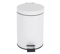 Beldray LA038098WHT Bathroom Pedal Bin - Small Round Stainless Steel Sanitary Waste Bin For Bedroom, Office, Kitchen, Toilet, Soft Close Rubbish Bin, Removable 3L Inner Bucket, Carry Handle, White