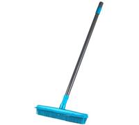 Beldray Pet Plus+ Rubber Broom with Squeegee - Sweeping Brush with Rubber Bristles, 2-in-1 Push Broom for Pet Hair, Telescopic Long Handle, Remove Dog and Cat Hair, Indoor/Outdoor Broom