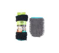 Beldray Pet Plus Towel Set - XL Pet Towel with Pockets, Chenille Pet Glove, Machine Washable, Antibacterial Treated, Soft Microfibre Noodle Design Fibres, Super Absorbent & Removes Dirt. Easy to Fold