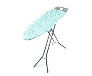 Beldray Poppy Folding Ironing Board 110 X 33 Cm, Adjustable Iron Rest | 7 Height Positions, 90 Cm Height, 100% Cotton Cover, Thick Felt Underlay, Non-Slip Plastic Feet, Folds Flat Storage