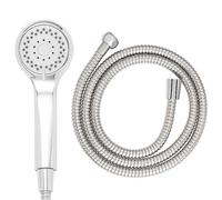 Beldray LA032593FEU7 Shower Head & Hose Set - 3 Spray Functions (Shower, Massage, Shower & Massage), 1.5m Flexible Hose Shower Pipe, Stainless Steel Finish, Easy to Install - All Fittings Included