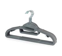 Beldray LA070598GRYFEU7 Slimline Hangers - 8 Pack Heavy Duty Suit Hangers, Multifunctional Hangers, Suspenders, S Shape, Coat Organiser, Strong and Durable