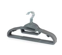 Beldray LA070598GRYFEU7 Slimline Hangers - 8 Pack Heavy Duty Suit Hangers, Multifunctional Hangers, Suspenders, S Shape, Coat Organiser, Strong and Durable
