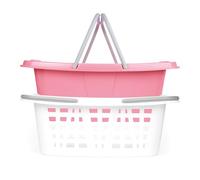 Beldray Stackable Laundry Baskets - Set Of 2, Compact Nesting Design, Space-Saving, Long Carry Handles, 26L Capacity, Approx Size, 57 x 41 x 21cm, Organise, Store & Sort Laundry