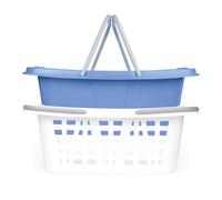 Beldray Stackable Laundry Baskets - Set Of 2, Compact Nesting Design, Space-Saving, Long Carry Handles, 26L Capacity, Approx Size, 57 x 41 x 21cm, Organise, Store & Sort Laundry