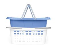 Beldray Stackable Laundry Baskets - Set Of 2, Compact Nesting Design, Space-Saving, Long Carry Handles, 26L Capacity, Approx Size, 57 x 41 x 21cm, Organise, Store & Sort Laundry