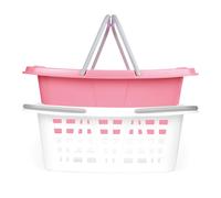 Beldray Stackable Laundry Baskets - Set Of 2, Compact Nesting Design, Space-Saving, Long Carry Handles, 26L Capacity, Approx Size, 57 x 41 x 21cm, Organise, Store & Sort Laundry