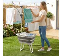 Beldray Standing 40L Laundry Basket Collapsible With Foldable Legs, Grey