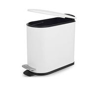 Beldray Bathroom Pedal Bin - 5L, Soft Closing Lid, D-Shaped, White, Space-Saving