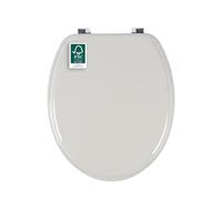 Beldray Wooden Toilet Seat - Classic Neutral Design, Easy to Fit & Remove, Fits Most Standard Sized Toilets, Seat Size 36.5 x 42.5 cm(w x d), Lid Size 34.3 x 41.2cm Easy Clean, Durable Zinc Hinges