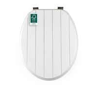 Beldray Wooden Toilet Seat Tongue & Groove Easy Clean Durable FSC, Inc Fittings