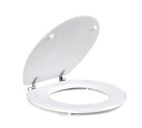 Beldray LA032355WHTFEU7 Wooden MDF Toilet Seat - Oval Shaped, Stainless Steel Release Hinge For Easy Cleaning, Top Fixing White Toilet Seat, Standard Fitting For Most Toilets, Seat Size: 360 x 428mm