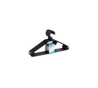 Beldray LA050779BLK 10 Pack Clothes Hangers - Plastic Multipurpose Garment Holders, Space Saving/Organisation, Adult, Includes Trouser Bar & Hooks, Extra Holder for Ties/Scarves, 41 cm Wide, Black