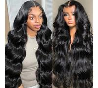 Bele 32 Inch Body Wave Lace Front Wigs Human Hair 180 Density 12A Brazilian 13x4 Lace Front Wigs Human Hair Pre Plucked HD Transparent Lace Frontal Wigs for Women