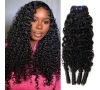 Bele Burmese Curly Human Hair Bundles 1 Bundle 28 inch 100% Unprocessed Virgin Hair Weave Real Human Hair Extensions 12A Raw Burmese Curly Hair Bundles with Spiral Curls for Women Natural Color