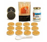 BELEAEV Caviar Brunch for Two | 30g Oscietra Caviar, 200g Smoked Salmon, 170g Crème Fraîche, 12 Mini Blinis, Mother-of-Pearl Spoon