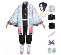 BELEB Anime Kochou Shinobu Cosplay Costume Halloween Outfit Party Kimono Uniform+Wig (Kochou Shinobu,S)