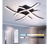 Beleben Dimmable LED Ceiling Light Elegant Curved Design Lights 4 Built-in Boards 24W Lamp Color Temprature and Brightness Adjustable Remote Control Suitable for Bedroom Kitchen, Boards-black