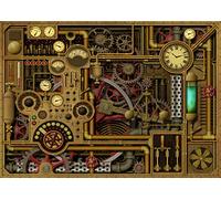 BELECO 1.5X1.2m Fabric Antique Steampunk Backdrop Retro Old Metal Clocks Dials Gears Cogs Pipes Switches Industrial Background Vintage Steam Machine Party Decor Wallpaper Banner Photo Studio Props