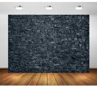 BELECO 1.5x1.2m Fabric Black Brick Stone Wall Backdrop Rocks Background | Gothic Castle Rock Masonry Texture Stone Brick Wall Backdrops for Party Decorations Banner Portrait Photography Props