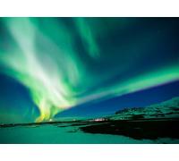 BELECO 1.5x1.2m Green Aurora over Dark Mountains Photography Background | Vibrant Northern Lights Fabric Background Aurora Winter Party Decorations Banner Family Kids Photo Booth Props Customizable