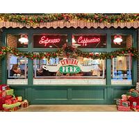 BELECO 1.5x1m Fabric Friends Photography Backdrop Central Perk Pub Cafe Background Christmas Holiday Decor 80s 90s Friends Theme Birthday Party Supplies Portraits Photoshoot Props