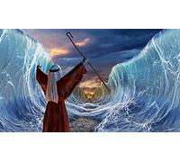 BELECO 1.5x1m Fabric Moses Parting The Red Sea Backdrop Jewish Passover Backdrop Jews Pesach Party Decor Holy Day Religious Belief Bible Story Church Props