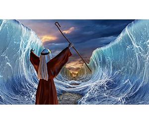 BELECO 1.5x1m Fabric Moses Parting The Red Sea Backdrop Jewish Passover Backdrop Jews Pesach Party Decor Holy Day Religious Belief Bible Story Church Props