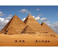 BELECO 1.8x1.2m Egyptian Giza Pyramid Desert Backdrop Camel Blue Sky White Cloud Ancient Egypt Landscape Background Egyptian Theme Party Wall Mural Studio Portrait Shooting Props