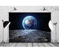 BELECO 10x6.5ftFabric Outer Space Backdrop Universe Background Earth Moon Surface Furnished by NASA Planet Stars Photography Backdrop for Birthday Party Decoration Photoshoot Photo Background