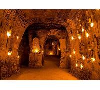 BELECO 10x8ft Fabric Abandoned Underground Cave Monastery Backdrop Ancient Cave Underground Church Background for Party Decorations Photo Props