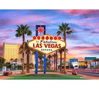 BELECO 10x8ft Fabric Las Vegas Backdrop - Welcome to Fabulous Las Vegas Nevada Sign - Casino Theme Party Decorations - Photo Background Studio